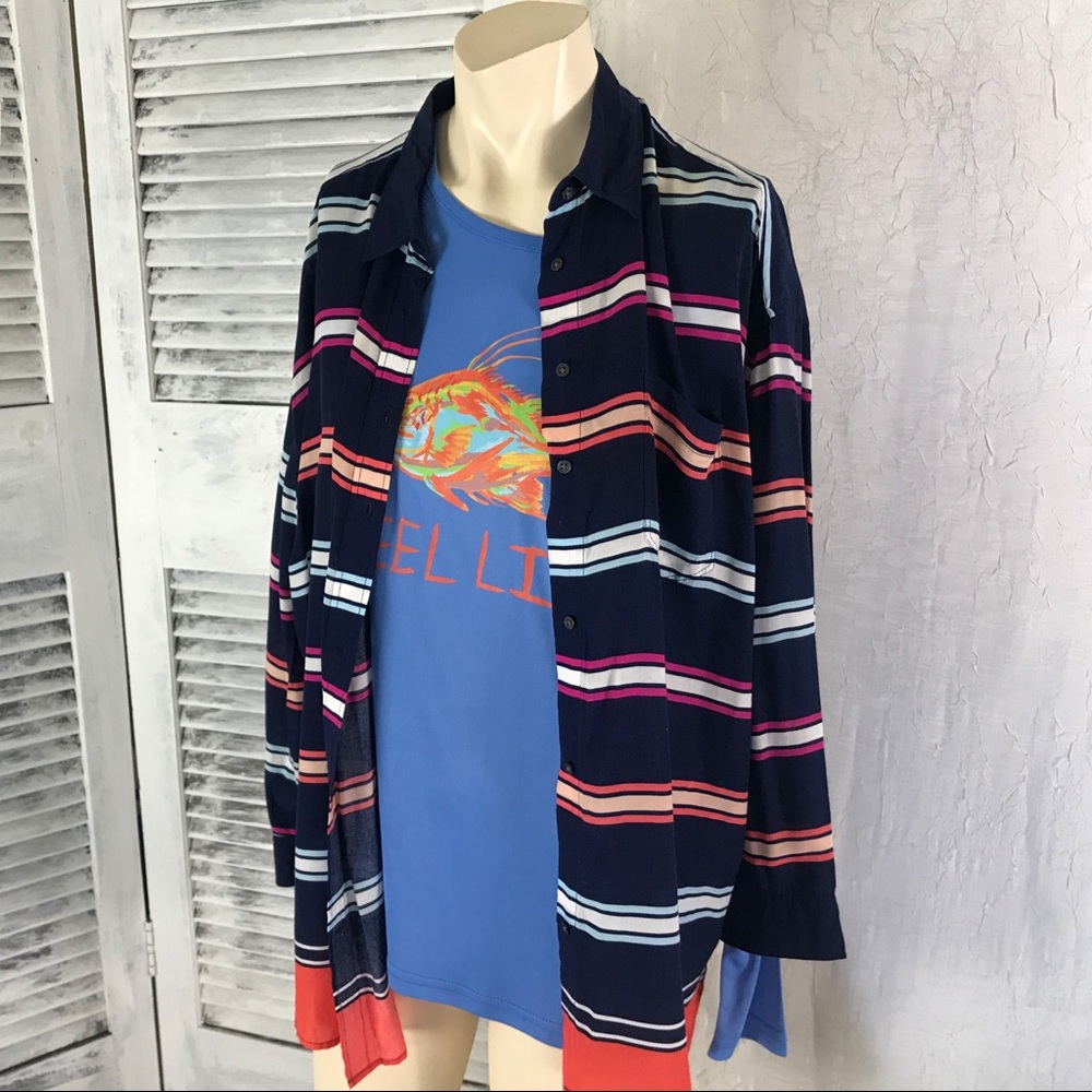 Blue orange striped GAP top - Picture 6 of 6